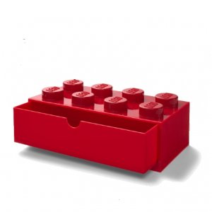 LEGO stolové box 8 so zásuvkou červená