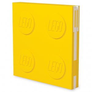 LEGO Notebook with gel pen as a clip - yellow