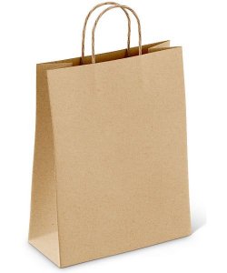 Dárková papírová taška HNĚDÁ 24x31x11 cm
