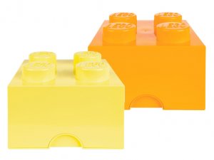 LEGO Úložný box 2 x 4 knoflíky, 2 kusy, oranžová, žlutá