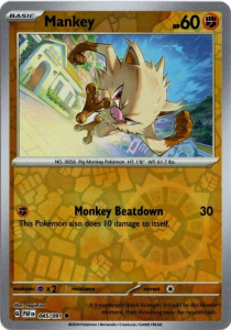 Pokémon card Mankey 045/091 Reverse Holo - Paldean Fates