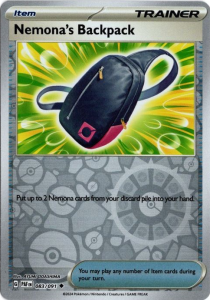 Pokémon karta Nemona's Backpack 083/091 Reverse Holo - Paldean Fates