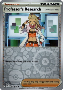 Pokémon card Professor's Research 087/091 Reverse Holo - Paldean Fates