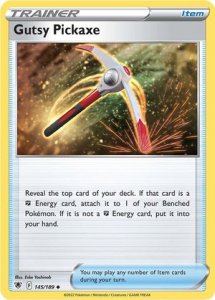 Pokémon card Gutsy Pickaxe 145/189