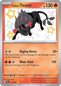 Pokémon card Paldean Tauros 111/091 - Paldean Fates