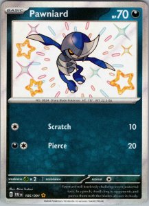 Pokémon card Pawniard 185/091 - Paldean Fates